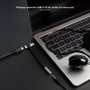 Nanocable Adaptador USB-C Macho a Jack 3.5 Hembra y USB-C Hembra para Carga, 10 cm, Negro